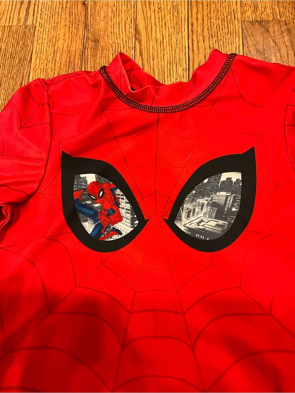 Boys Marvel Red Spider-Man Short Sleeve Kids Swim Rashguard